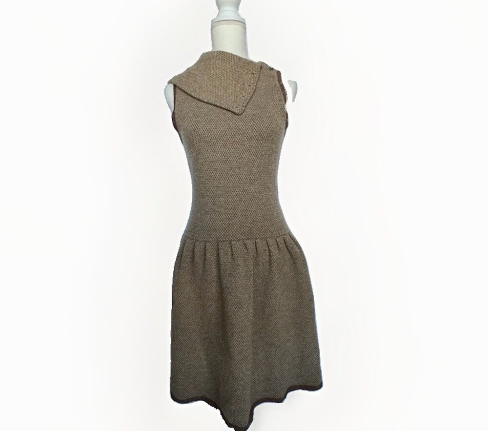 Ralph Lauren Rugby 100% Wool Knit Dress Sz S Vintage Sleeveless